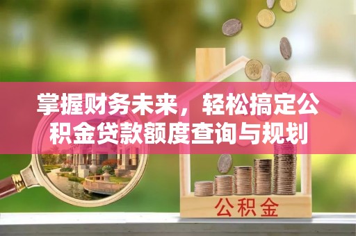 滴道掌握财务未来，轻松搞定公积金贷款额度查询与规划