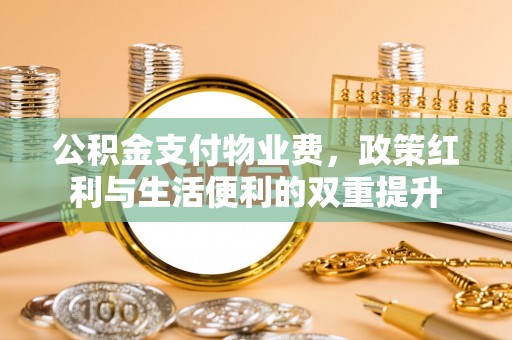 滴道公积金支付物业费，政策红利与生活便利的双重提升
