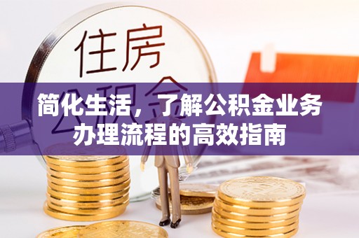 滴道简化生活，了解公积金业务办理流程的高效指南