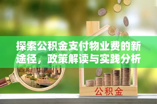 滴道探索公积金支付物业费的新途径，政策解读与实践分析
