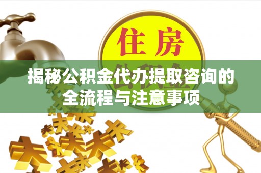 滴道揭秘公积金代办提取咨询的全流程与注意事项