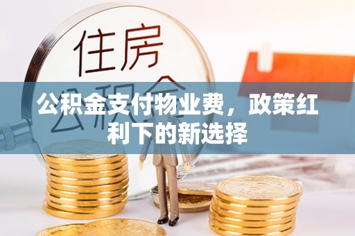 滴道公积金支付物业费，政策红利下的新选择