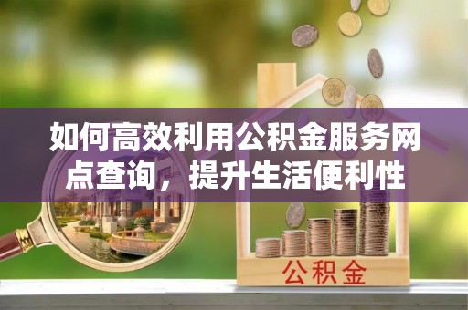 滴道如何高效利用公积金服务网点查询，提升生活便利性